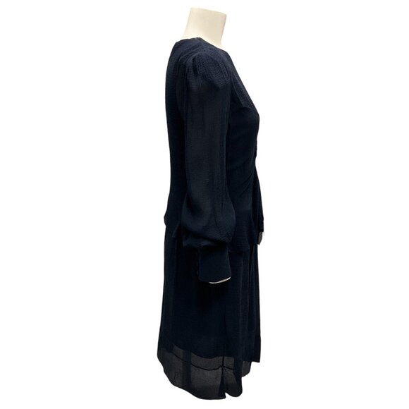 Chloe Iconic Navy Silk Chiffon Dress - Picture 2 of 5